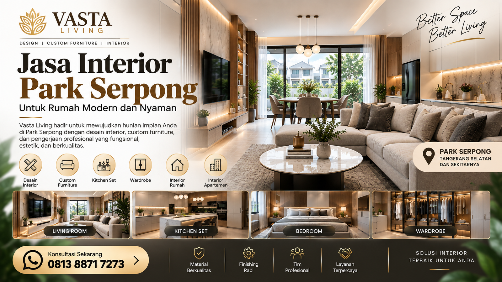 Jasa Interior Park Serpong untuk Rumah Modern dan Nyaman