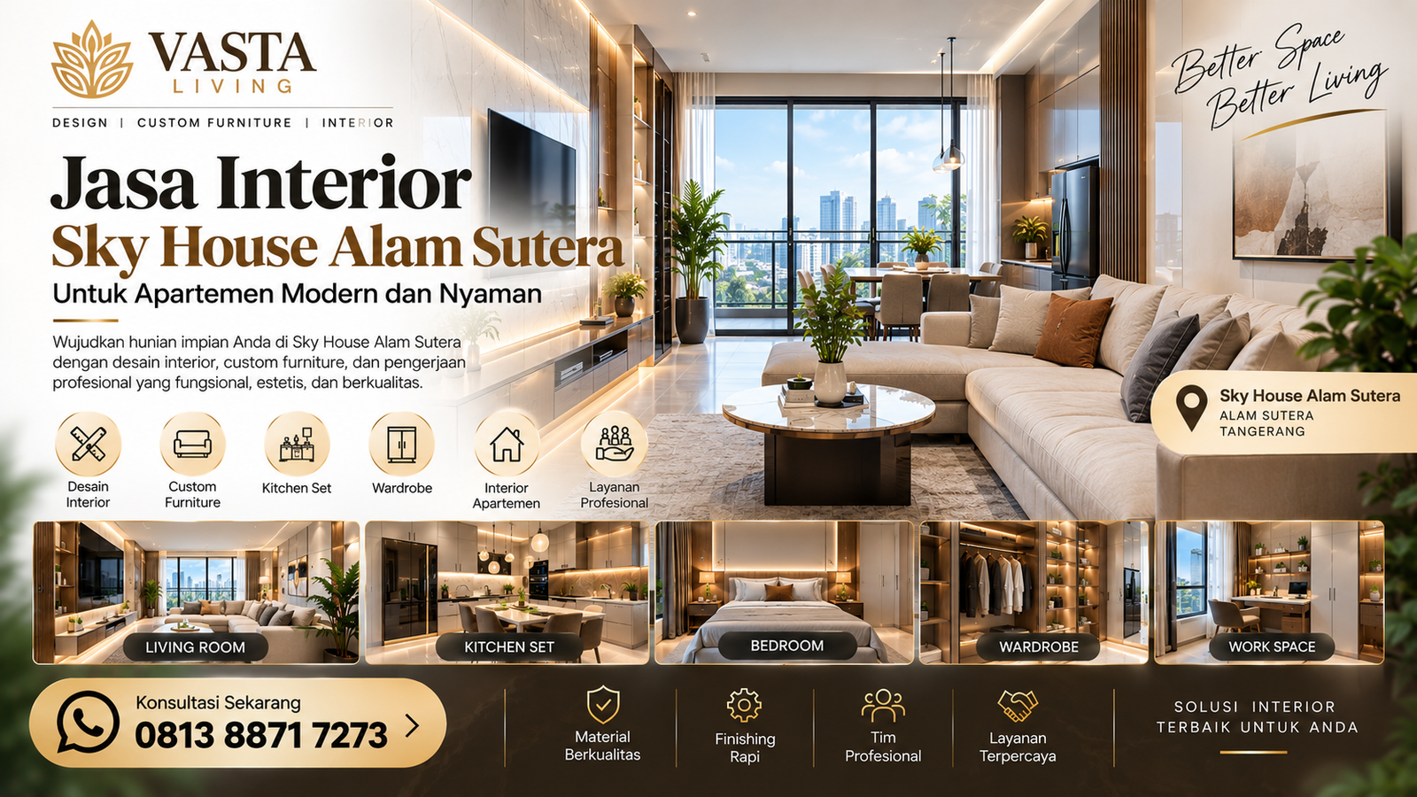 Jasa Interior Sky House Alam Sutera untuk Apartemen Modern dan Nyaman